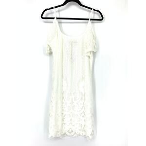 Cure. Women's Size Small Lace Cold Shoulder Mini Dress White NWT
